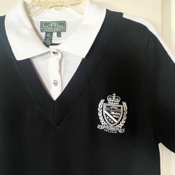 Vintage Ralph Lauren Layered Crest Sweater Top Deadstock - Picture 3 of 9